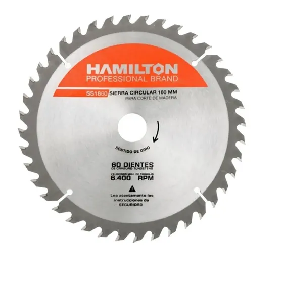 Disco Sierra Circular Hamilton 60 Dientes 180mm