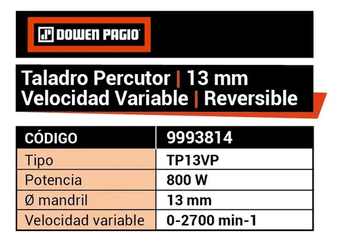 Taladro Percutor Dowen Pagio TP13VP 13mm: Análisis y Opinión